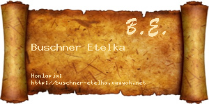 Buschner Etelka névjegykártya